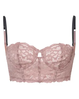 Fleur Du Mal シャーロット レース ロングライン ブラジャー - Neutrals - サムネイル1