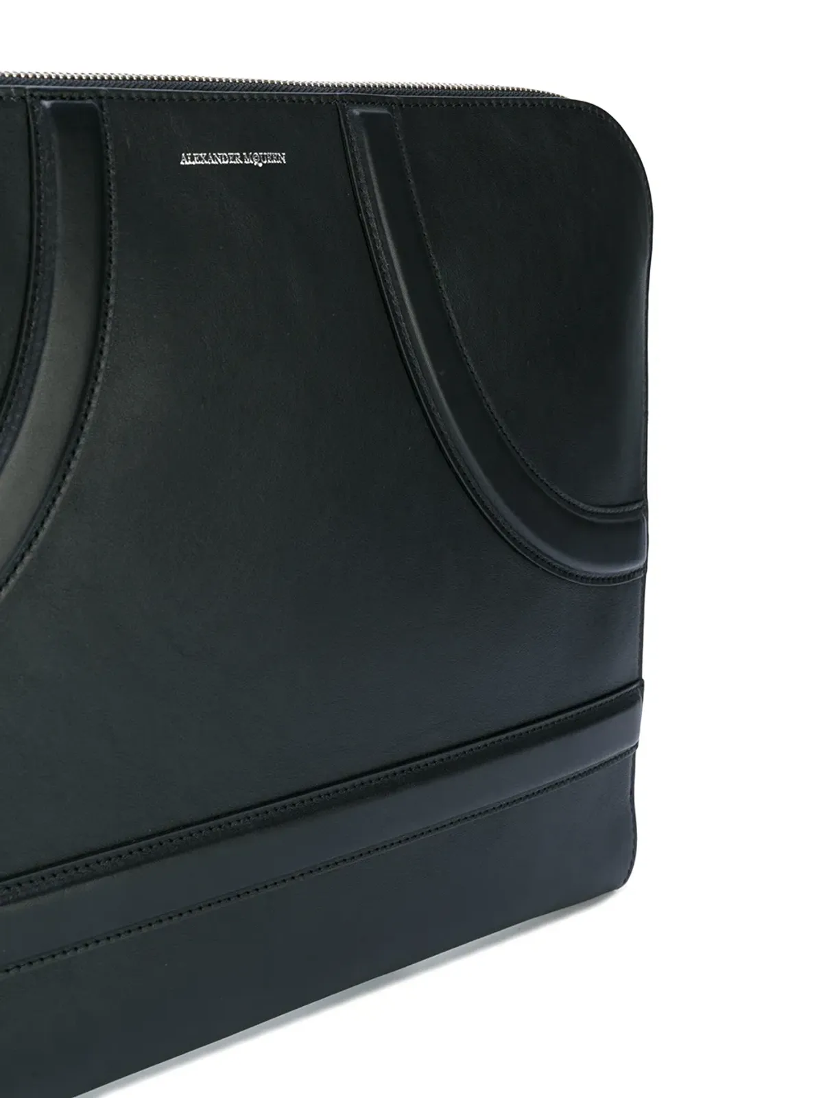 Alexander McQueen ロゴスタンプ レザー クラッチ - ブラック - 画像4