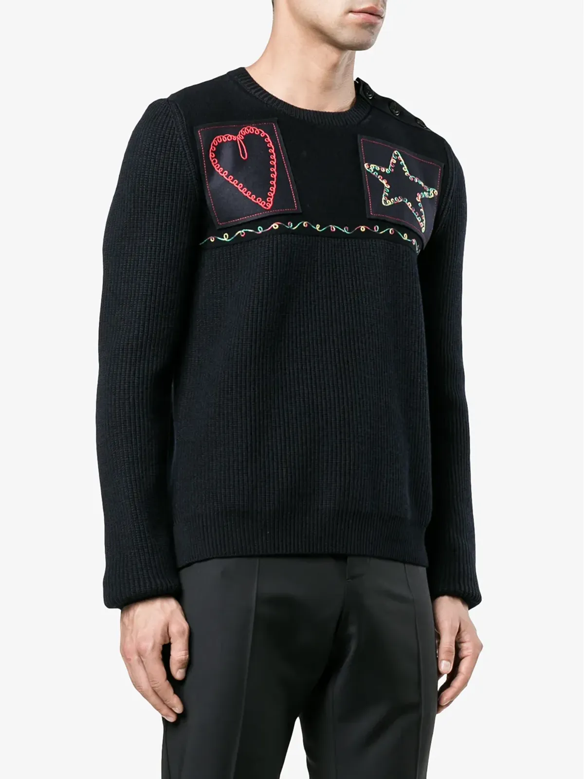 Valentino Garavani パッチド・フィッシャーマンニットセーター ブルー - 画像3