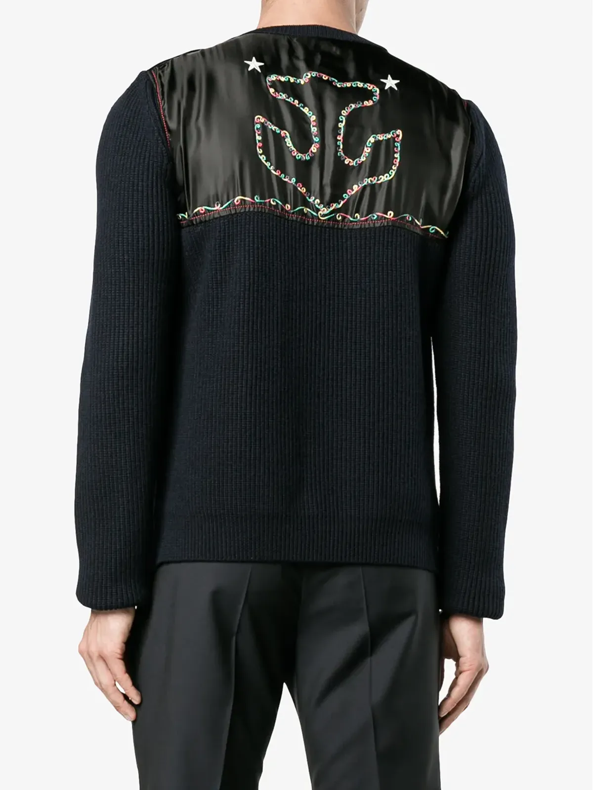 Valentino Garavani パッチド・フィッシャーマンニットセーター ブルー - 画像4
