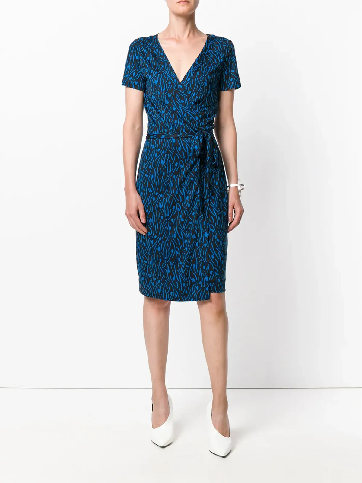 DVF Diane von Furstenberg 刺繍入りラップドレス - ブラック - 画像2