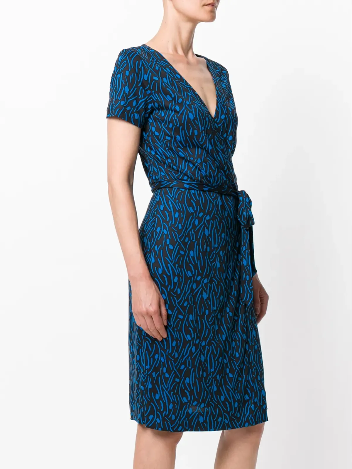 DVF Diane von Furstenberg 刺繍入りラップドレス - ブラック - 画像3