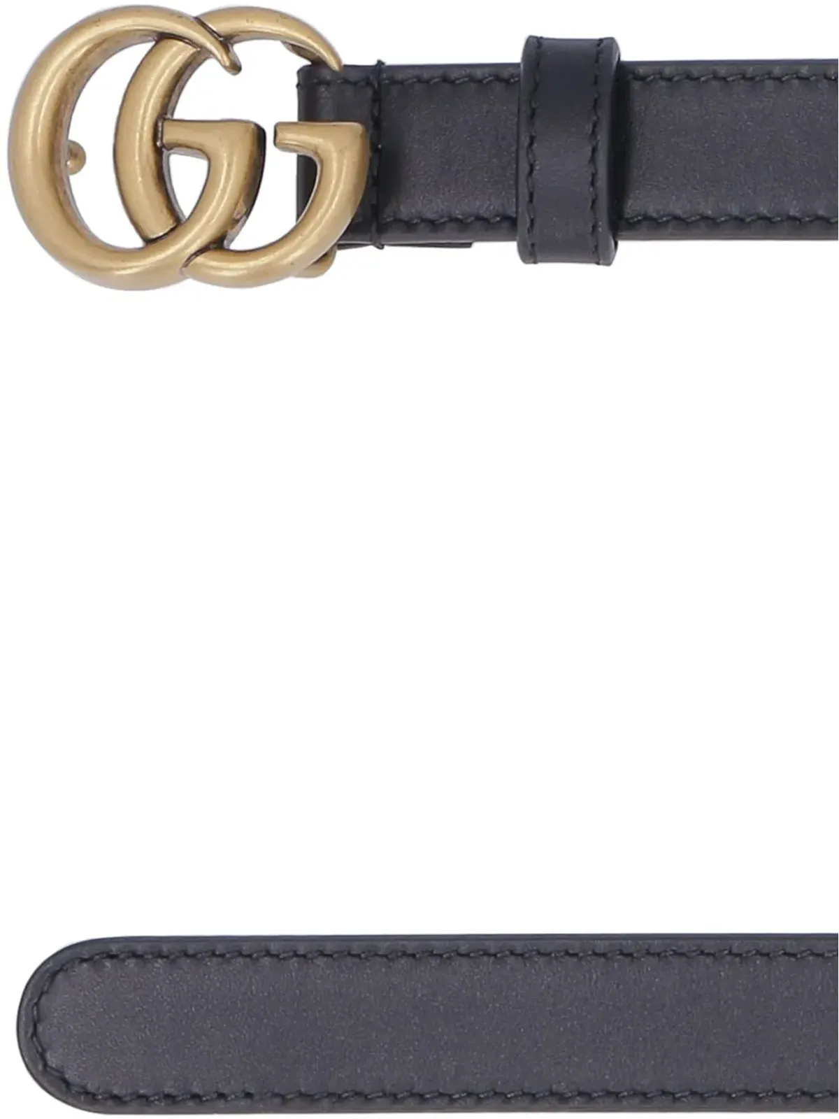 Gucci ダブルGバックル レザーベルト - 画像2