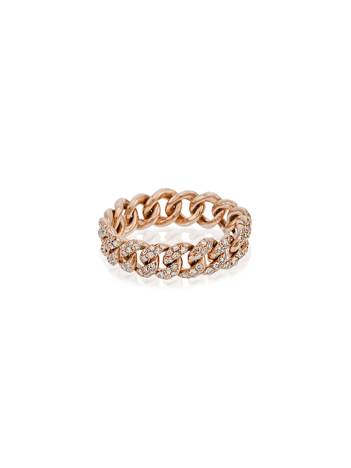 SHAY 18K ローズゴールド ダイヤモンド チェーンリンク リング - 画像4