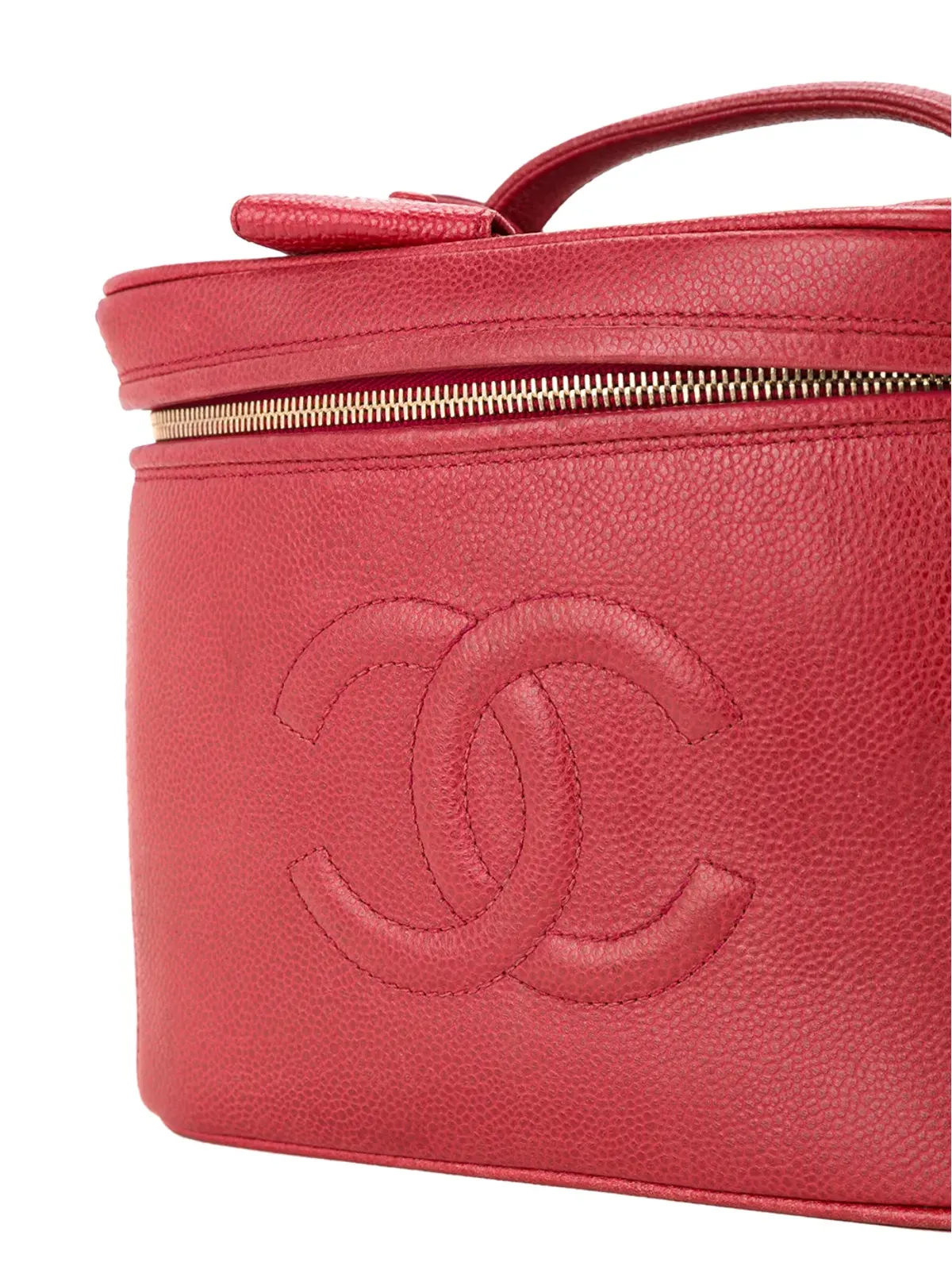 CHANEL Pre-Owned CCロゴ ツーウェイ コスメティック トート - レッド - 画像4