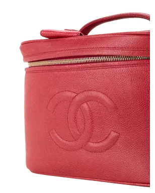 CHANEL Pre-Owned CCロゴ ツーウェイ コスメティック トート - レッド - サムネイル4