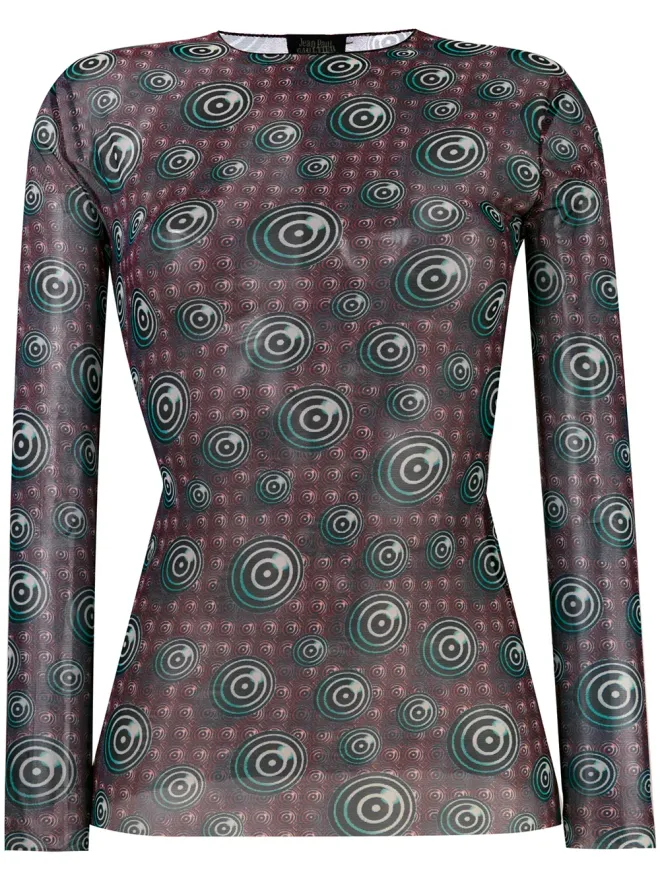 Jean Paul Gaultier Pre-Owned Jean Paul Gaultier Pre-Owned シアープリントトップ - マルチカラーの商品画像