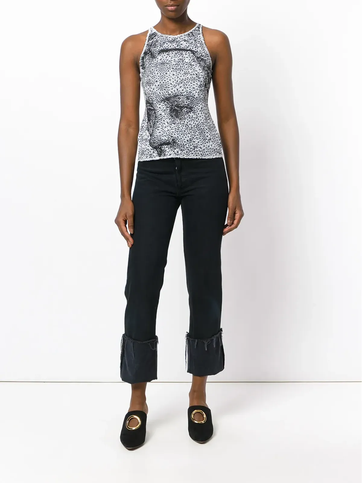 Jean Paul Gaultier Pre-Owned プリントトップ - ブラック - 画像2
