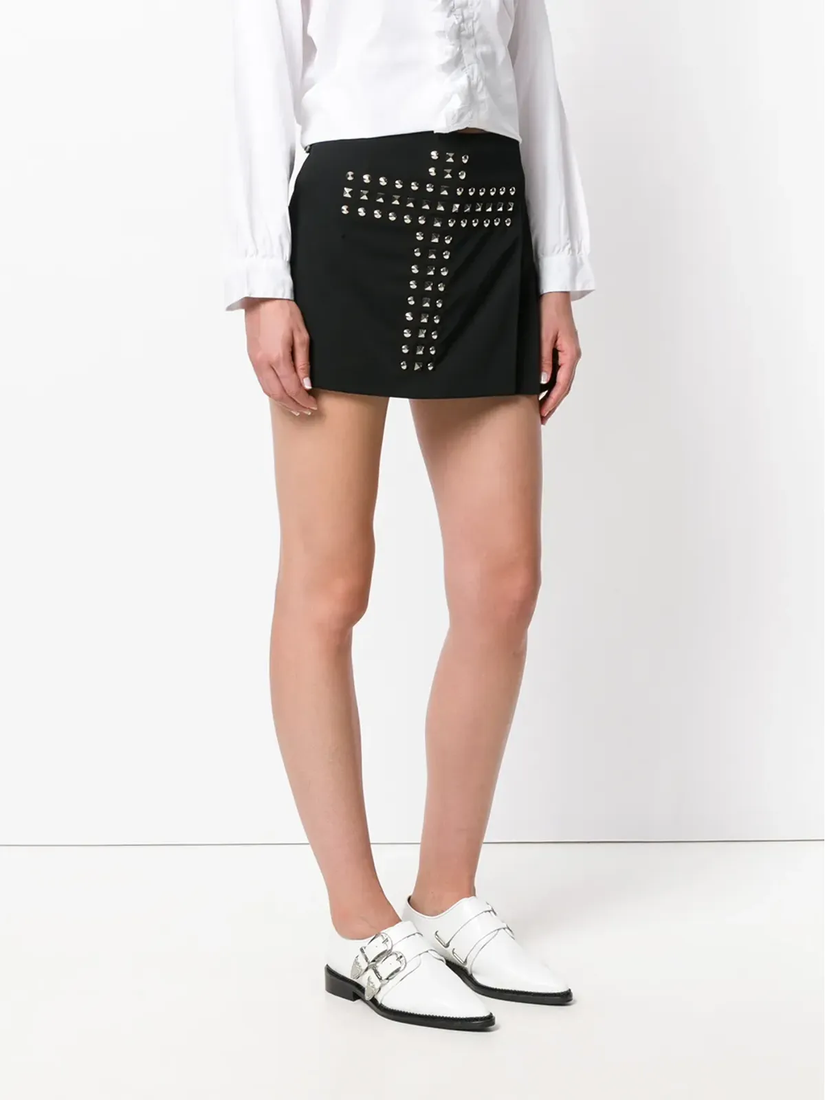 Comme Des Garçons Pre-Owned クロススタッドオーバーラッピングショーツ - 画像3