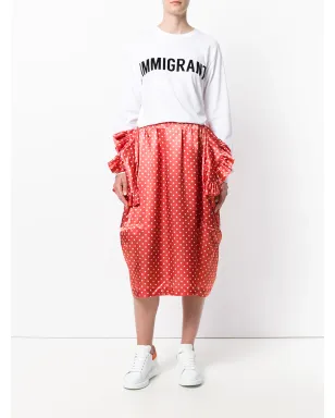 Comme Des Garçons Pre-Owned デコンストラクション風フリル付きドット柄スカート - サムネイル2