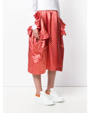 Comme Des Garçons Pre-Owned デコンストラクション風フリル付きドット柄スカート - サムネイル3