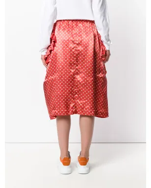 Comme Des Garçons Pre-Owned デコンストラクション風フリル付きドット柄スカート - サムネイル4