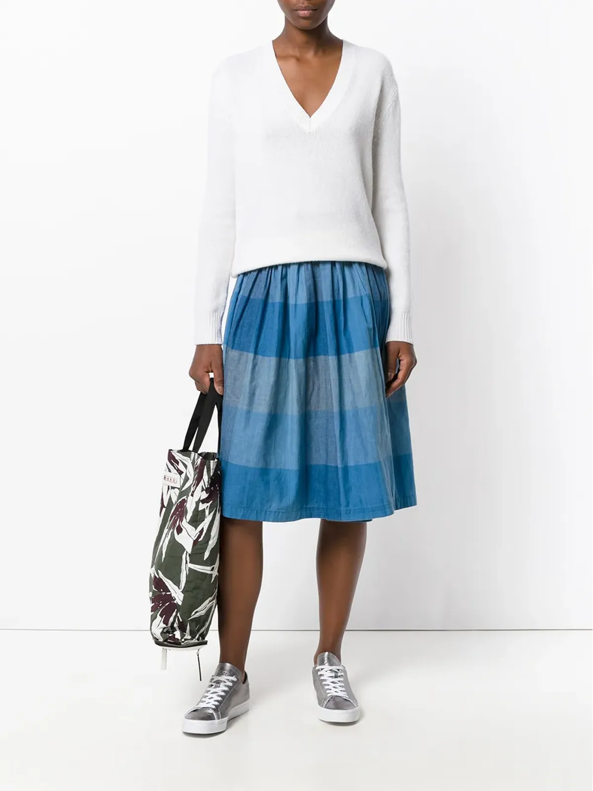 Issey Miyake Pre-Owned check wrap skirt - Blue - 画像2