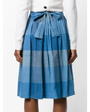 Issey Miyake Pre-Owned check wrap skirt - Blue - サムネイル4