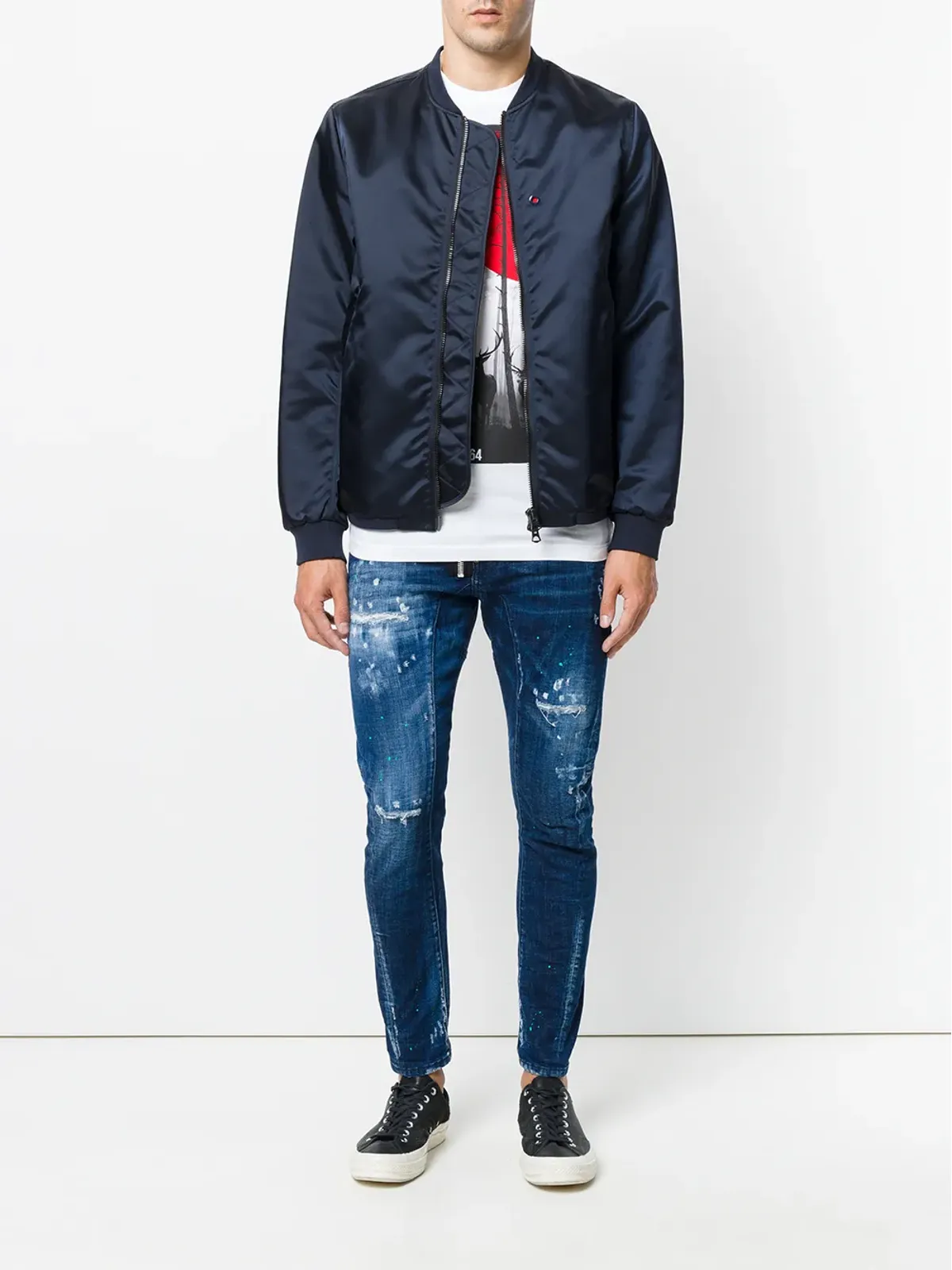 DSQUARED2 ディストレスド タイディー バイカージーンズ - 画像2