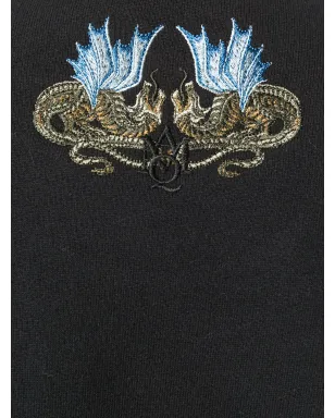 Alexander McQueen ドラゴンパッチ フレアドレス - ブラック - サムネイル5