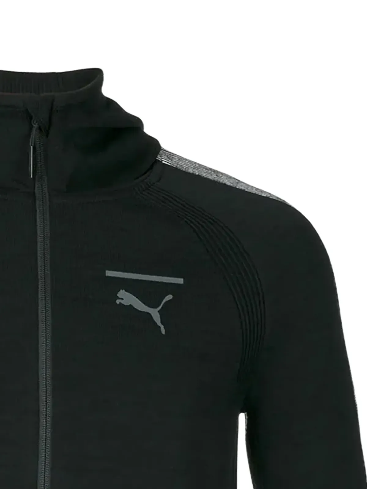 PUMA ブラックの軽量ジップフードパーカー - 画像2