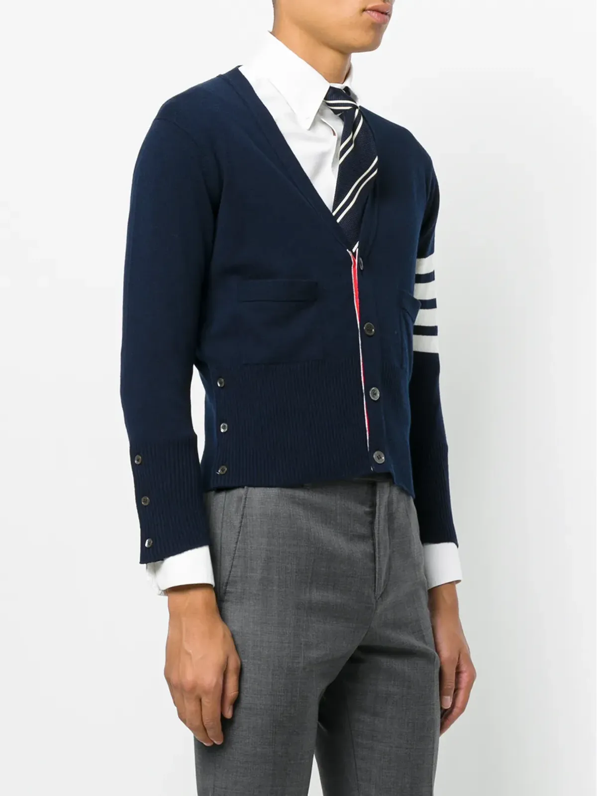 Thom Browne 4バー ショート カシミア カーディガン - 画像3