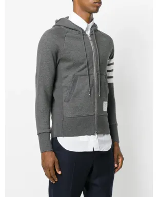 Thom Browne エンジニアード 4-Bar ジップアップフーディ グレー - サムネイル3