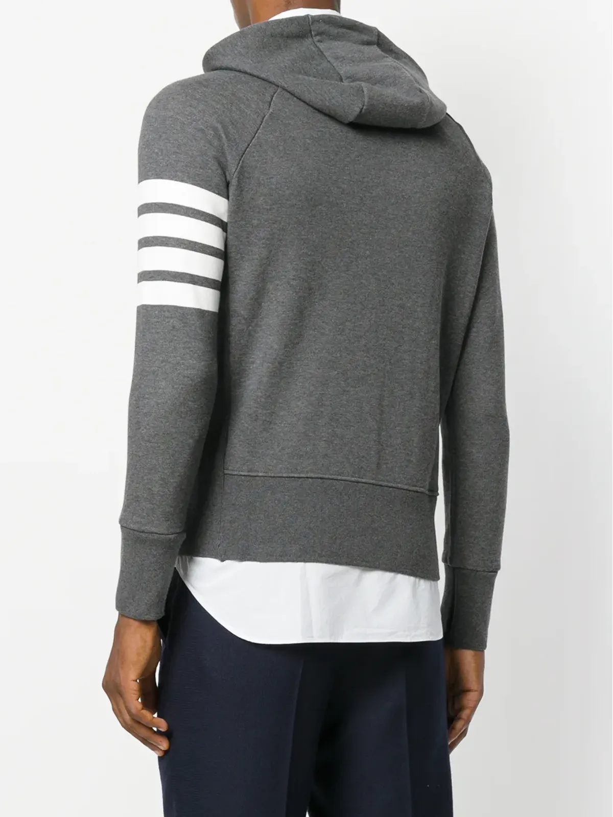 Thom Browne エンジニアード 4-Bar ジップアップフーディ グレー - 画像4