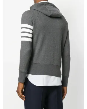 Thom Browne エンジニアード 4-Bar ジップアップフーディ グレー - サムネイル4