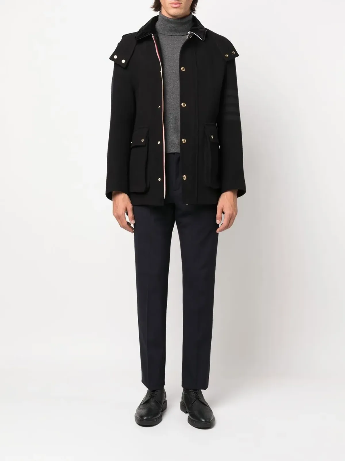 Thom Browne 4バー・ストライプ カシミヤ タートルネック - 画像2