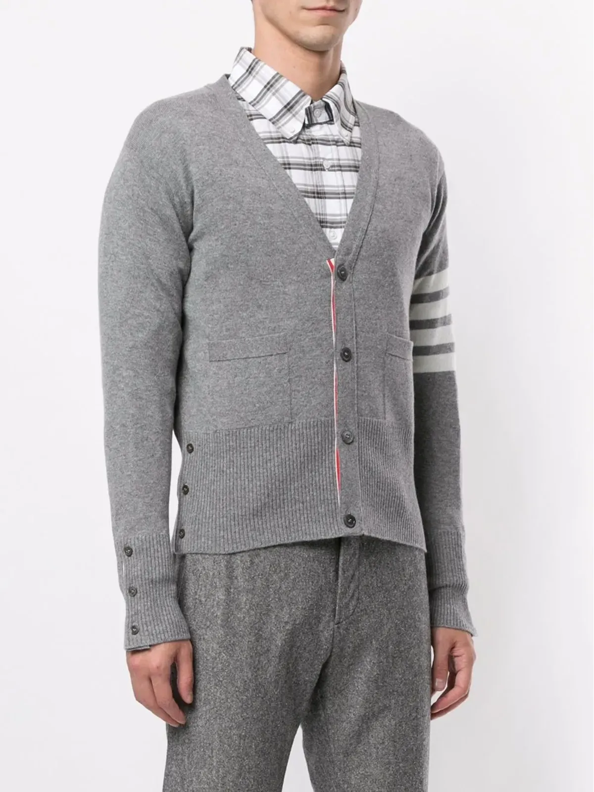 Thom Browne グレーのカシミヤカーディガン - 画像3