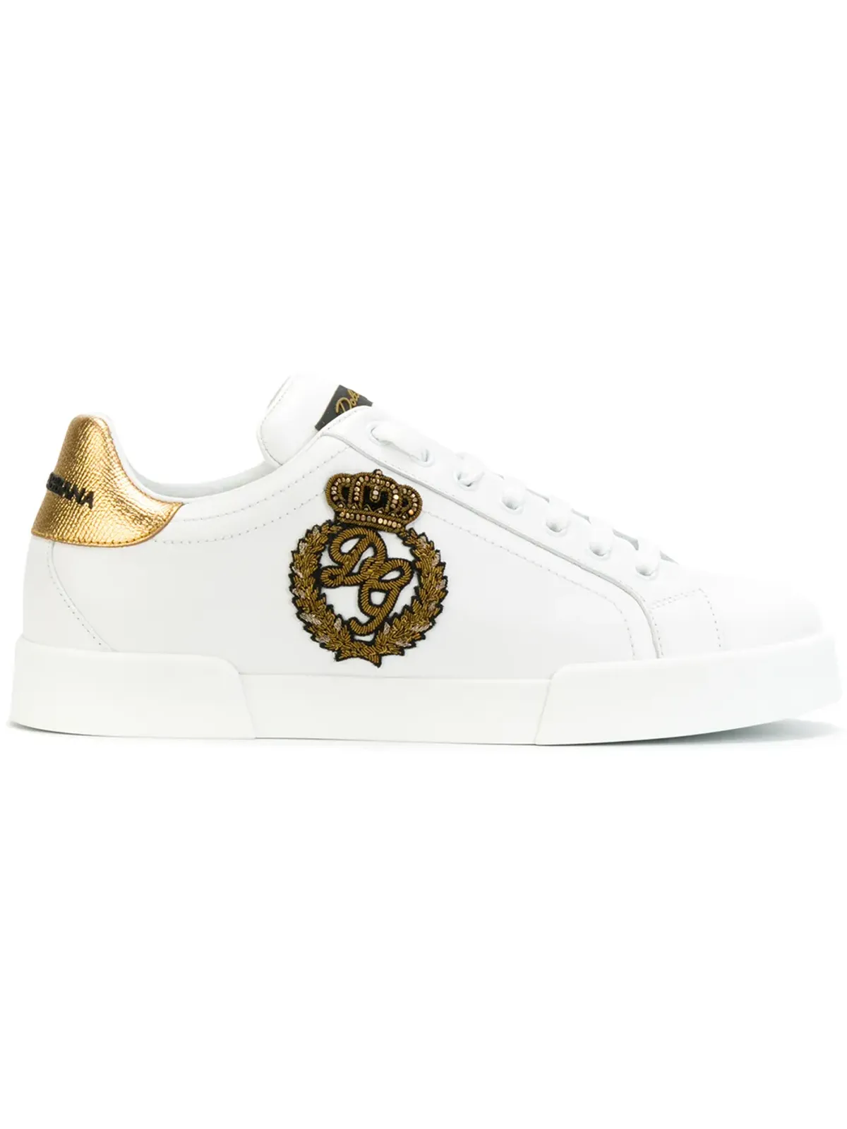Dolce & Gabbana Portofino クラウンパッチ レザー スニーカー - 画像1