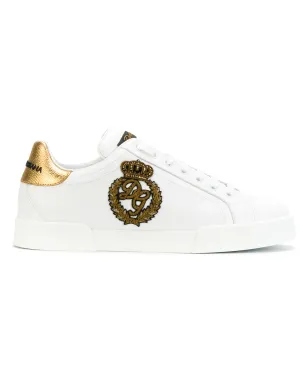 Dolce & Gabbana Portofino クラウンパッチ レザー スニーカー - サムネイル1