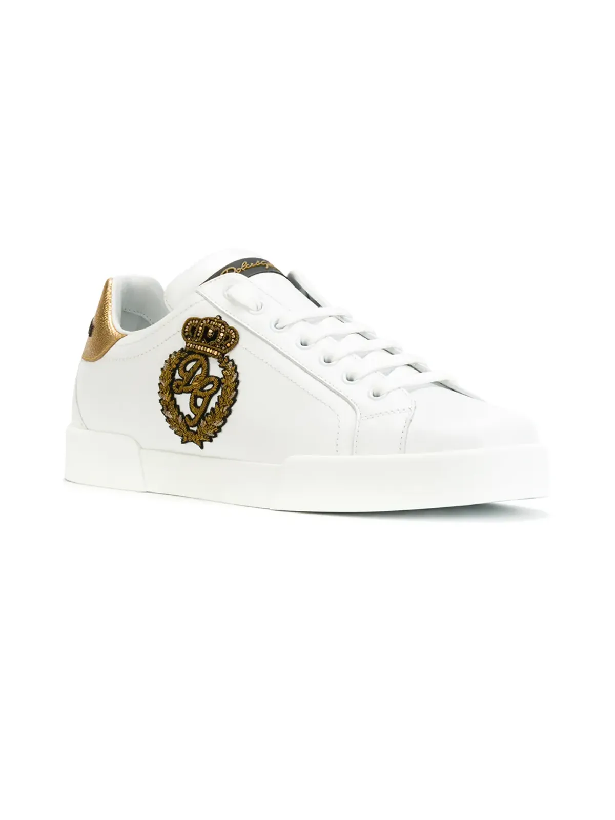 Dolce & Gabbana Portofino クラウンパッチ レザー スニーカー - 画像2