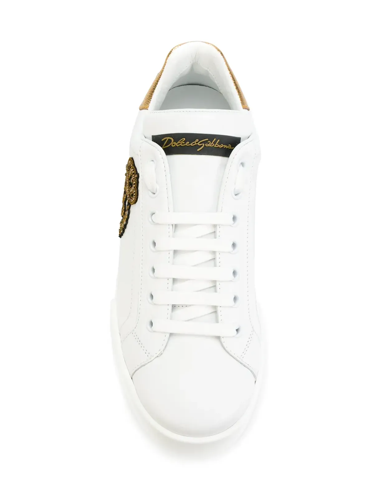 Dolce & Gabbana Portofino クラウンパッチ レザー スニーカー - 画像4