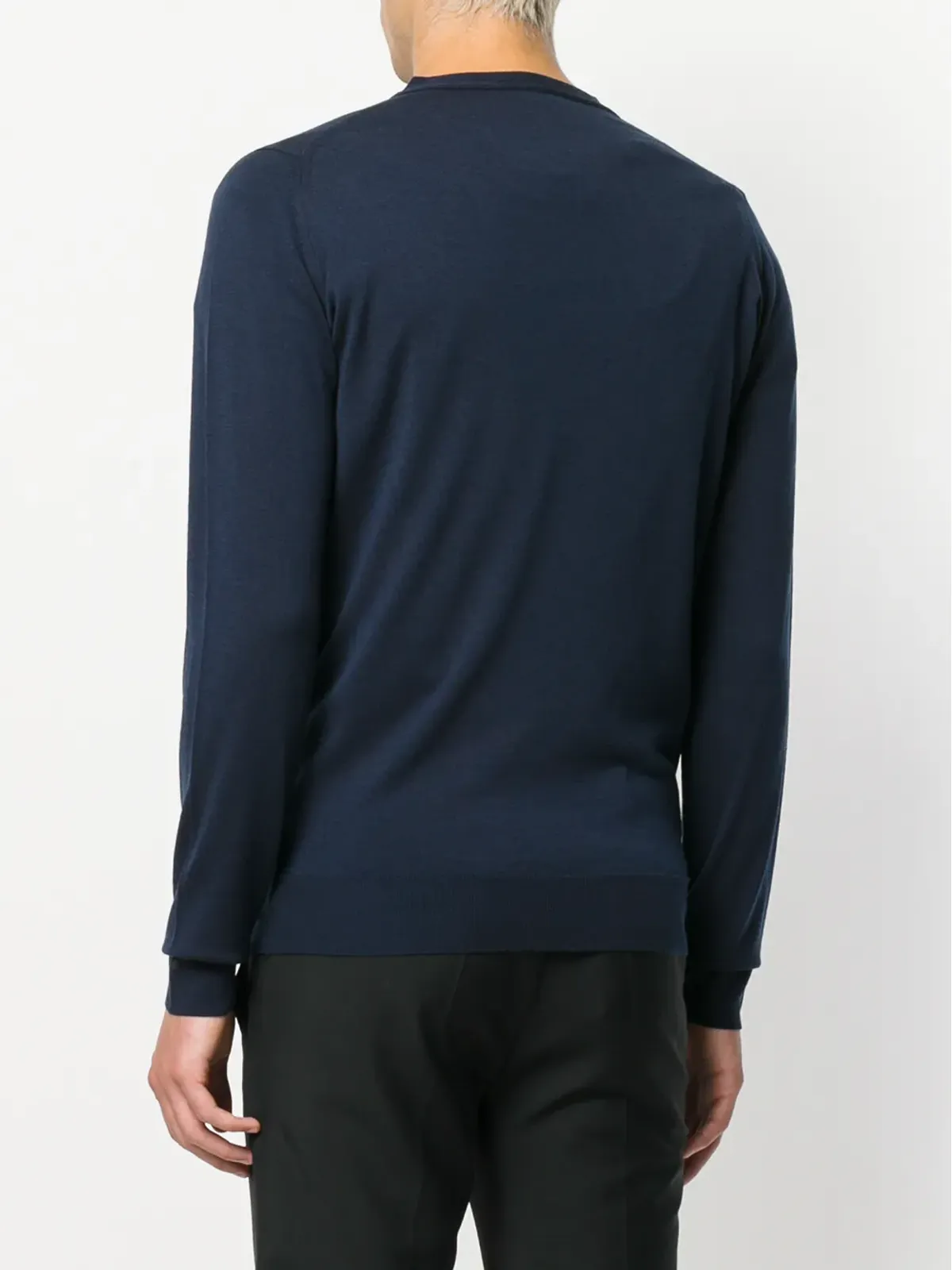 John Smedley Vネックカーディガン ブルー - 画像4