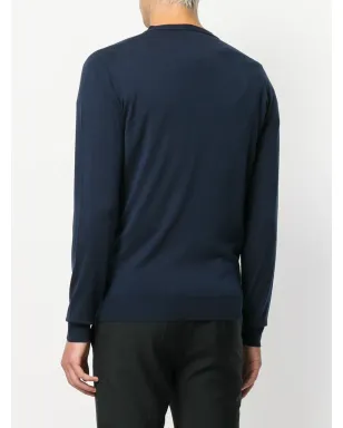 John Smedley Vネックカーディガン ブルー - サムネイル4
