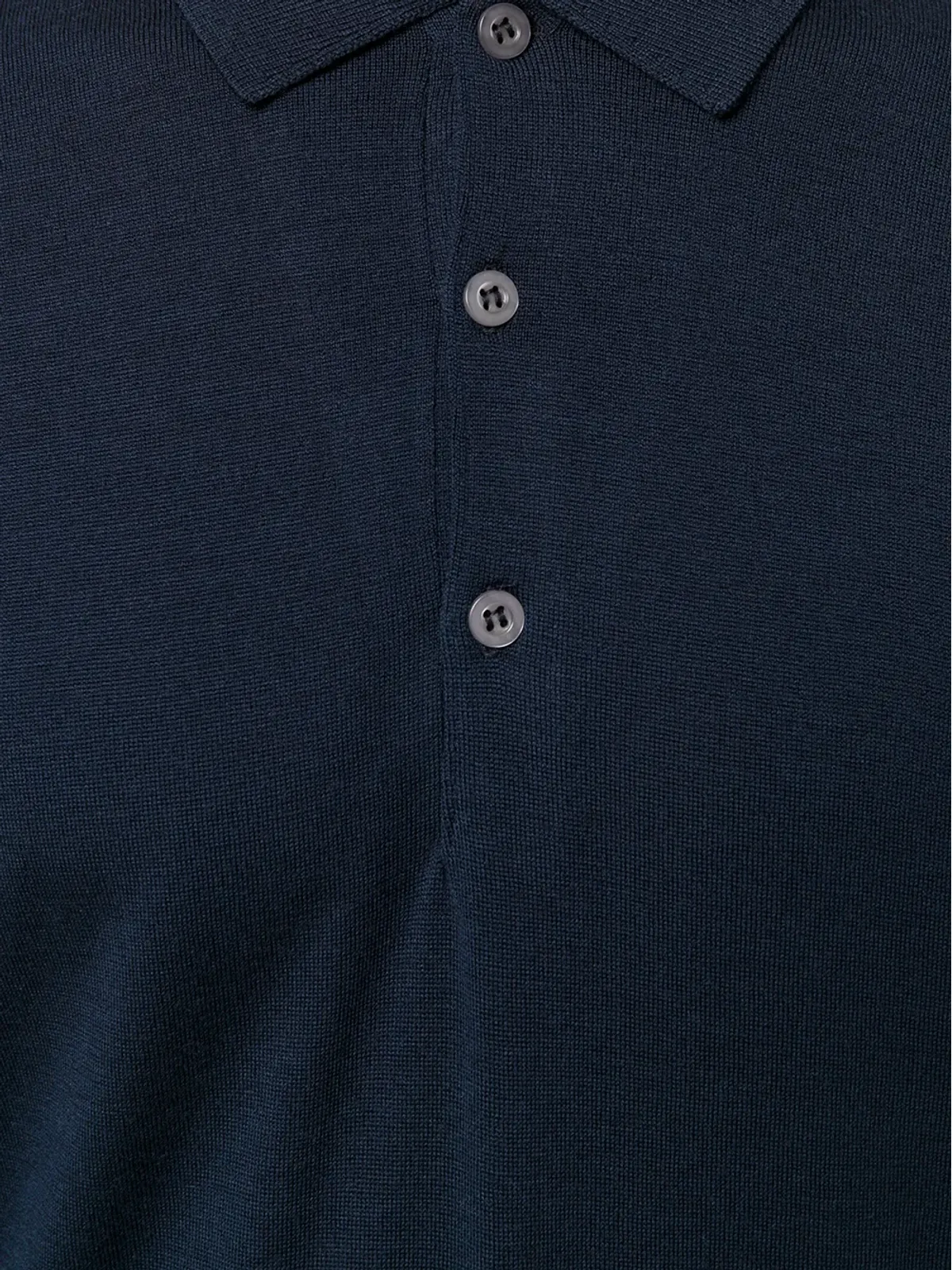 John Smedley メリノウール ポロシャツ ブルー - 画像5