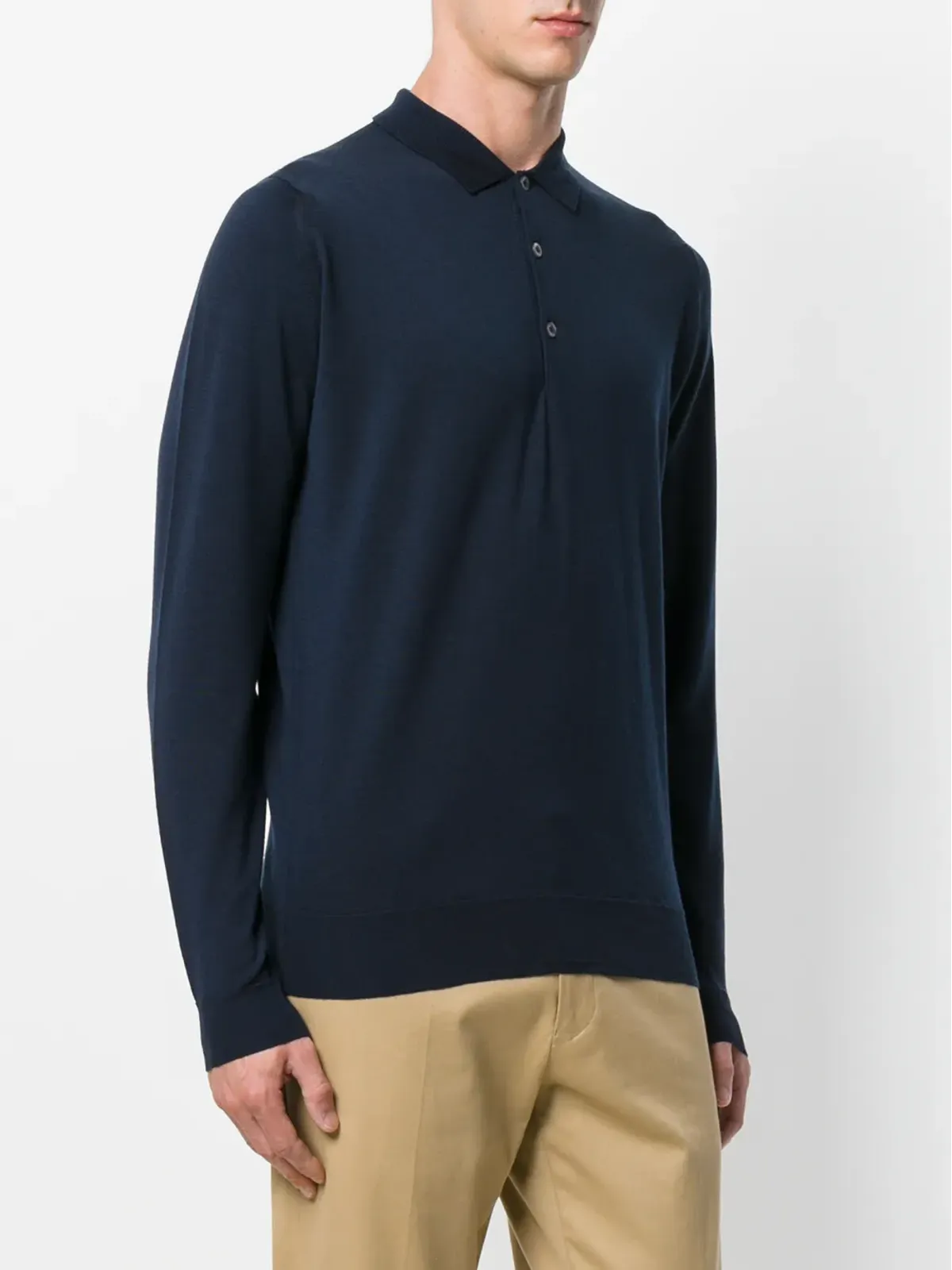 John Smedley メリノウール ポロシャツ ブルー - 画像3