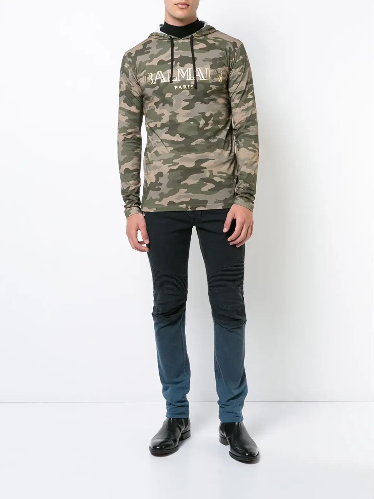 Balmain カモフラージュ ロゴ フーディー - 画像2