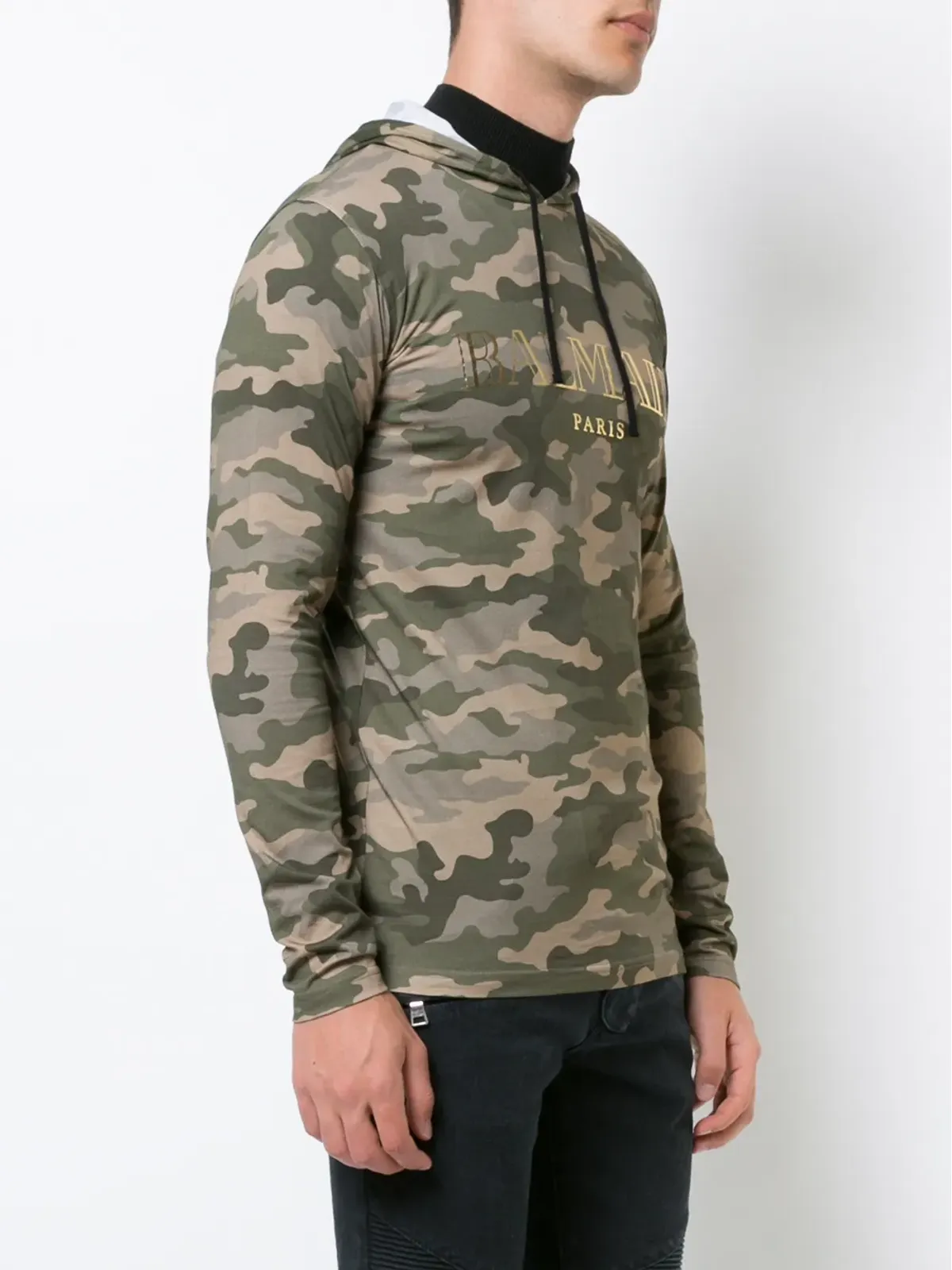 Balmain カモフラージュ ロゴ フーディー - 画像3