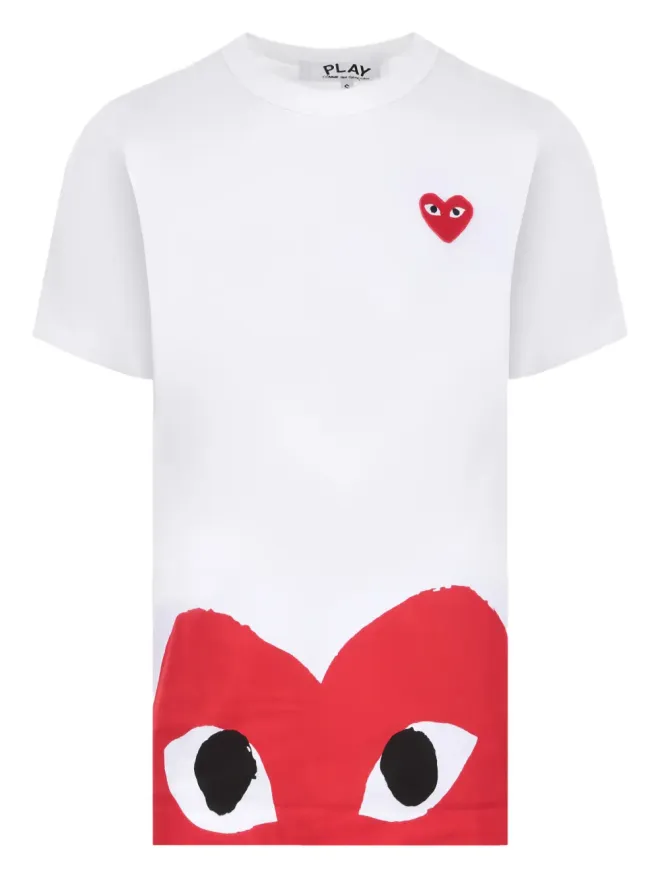 COMME des GARÇONS PLAY Comme Des Garçons Play ロゴプリント コットン Tシャツ ホワイトの商品画像