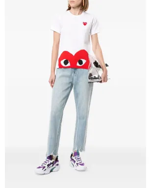 Comme Des Garçons Play ロゴプリント コットン Tシャツ ホワイト - サムネイル2