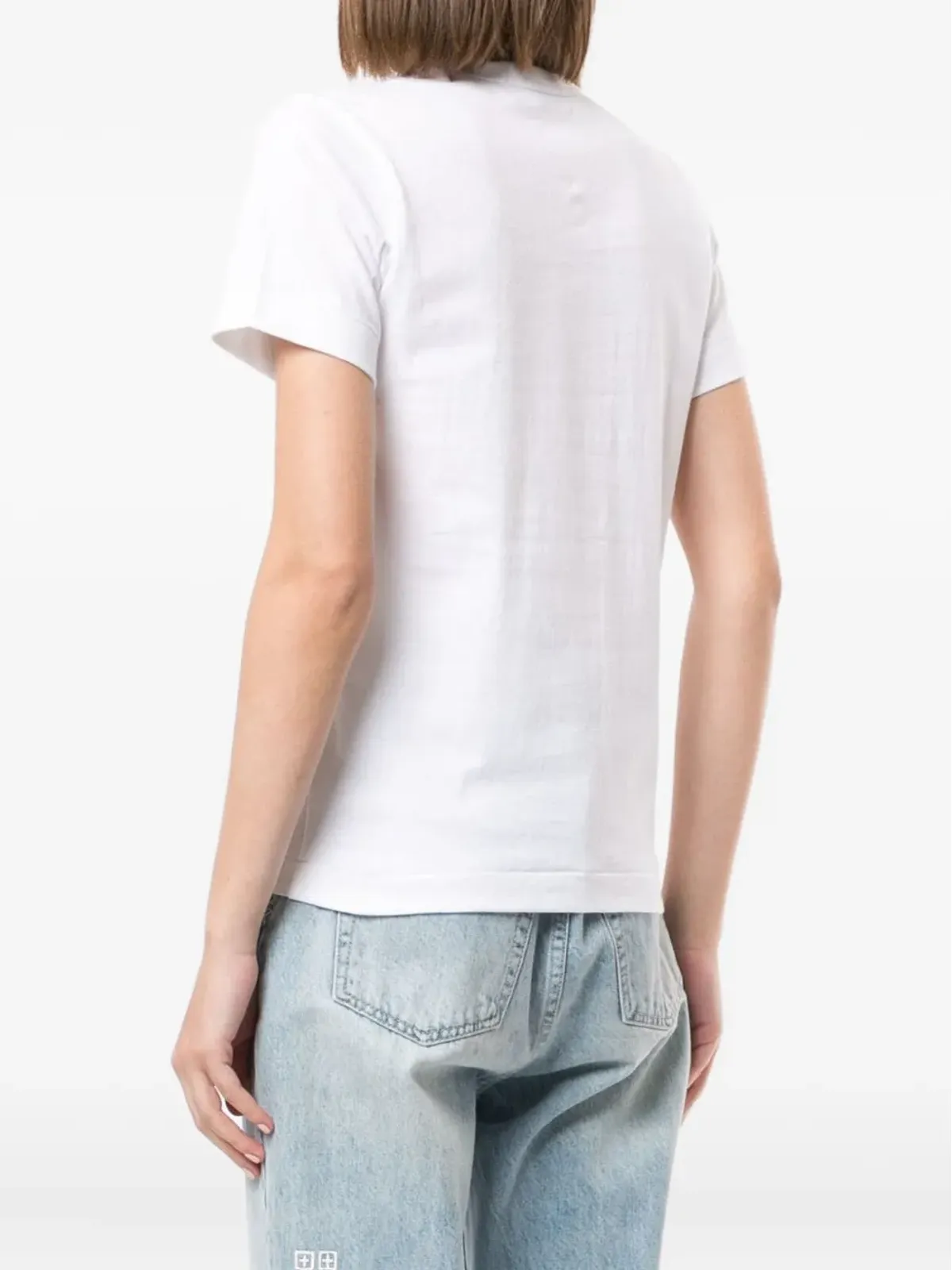 Comme Des Garçons Play ロゴプリント コットン Tシャツ ホワイト - 画像3