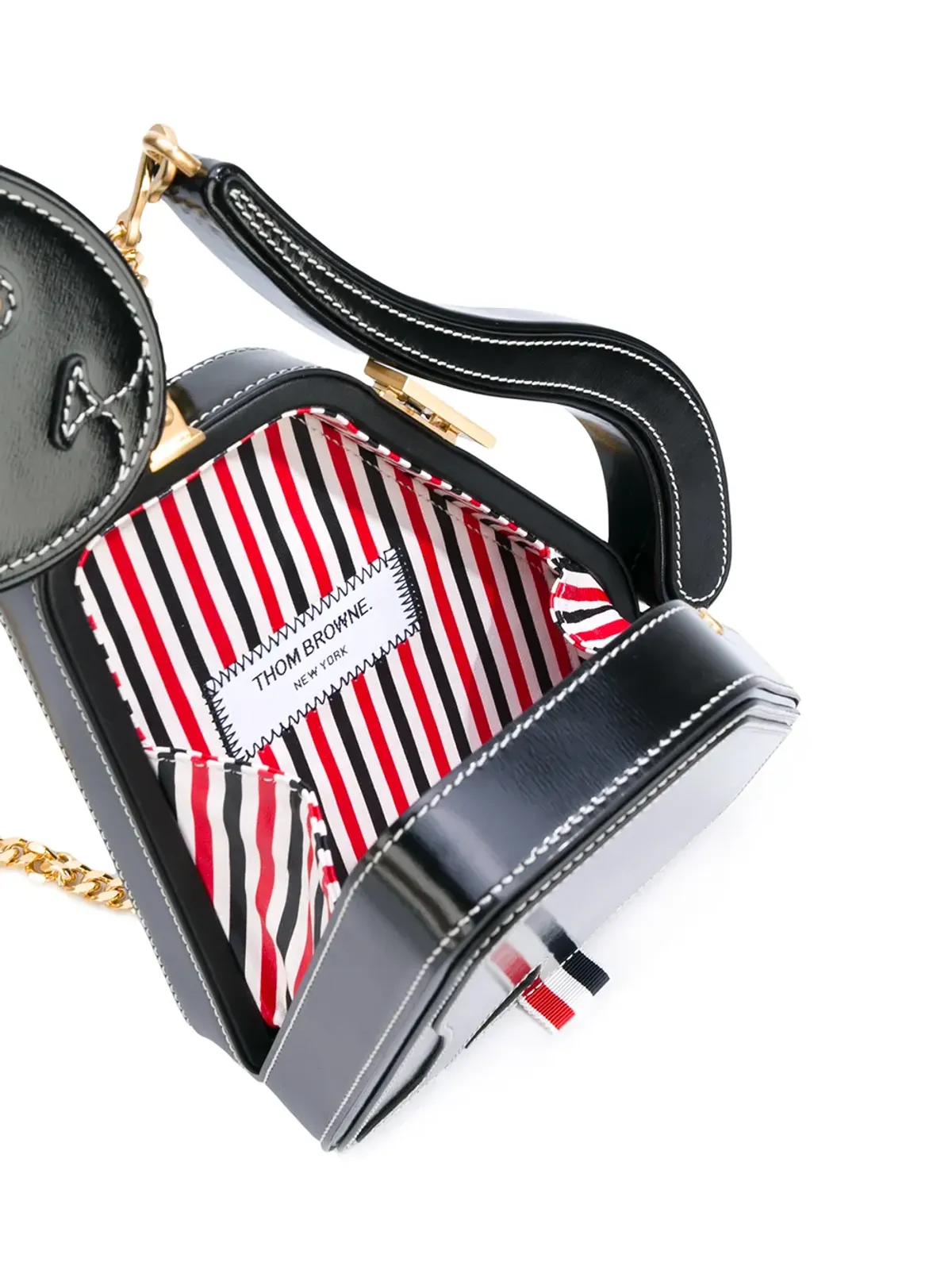 Thom Browne キャットアイコン カーフスキンクラッチバッグ - 画像5