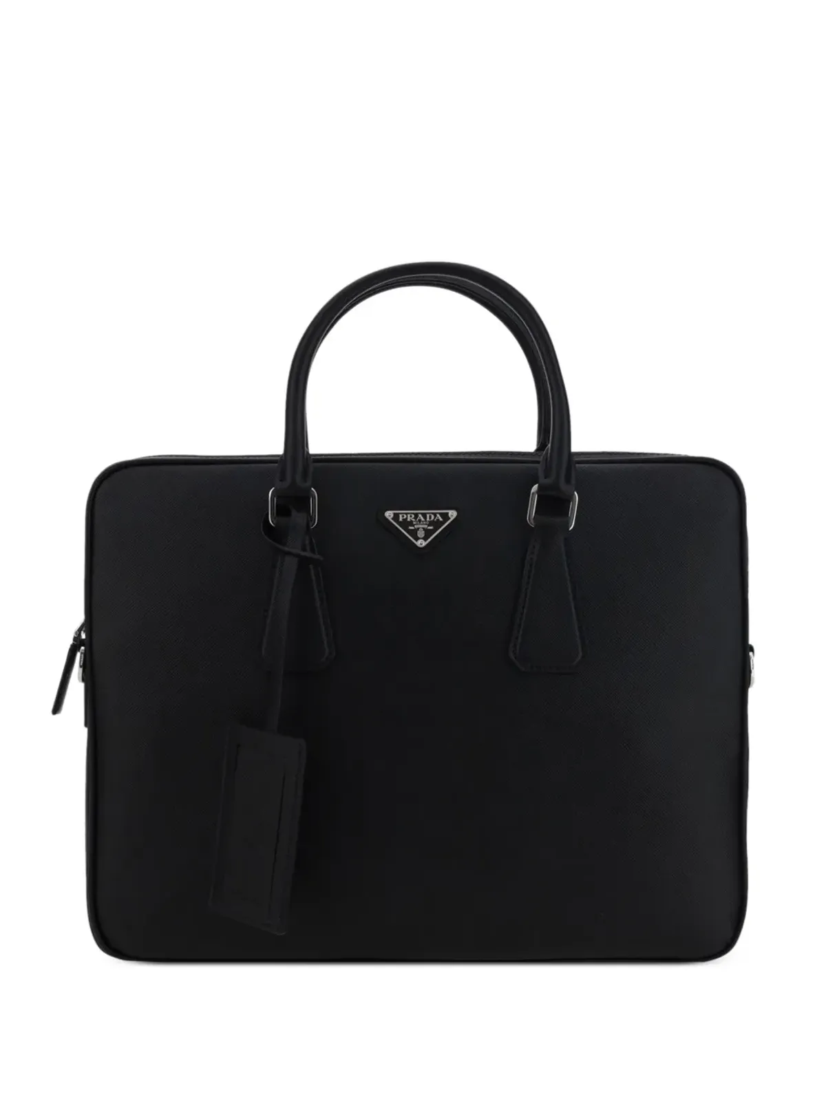 Prada トライアングルロゴ レザー ブリーフケース - 画像1