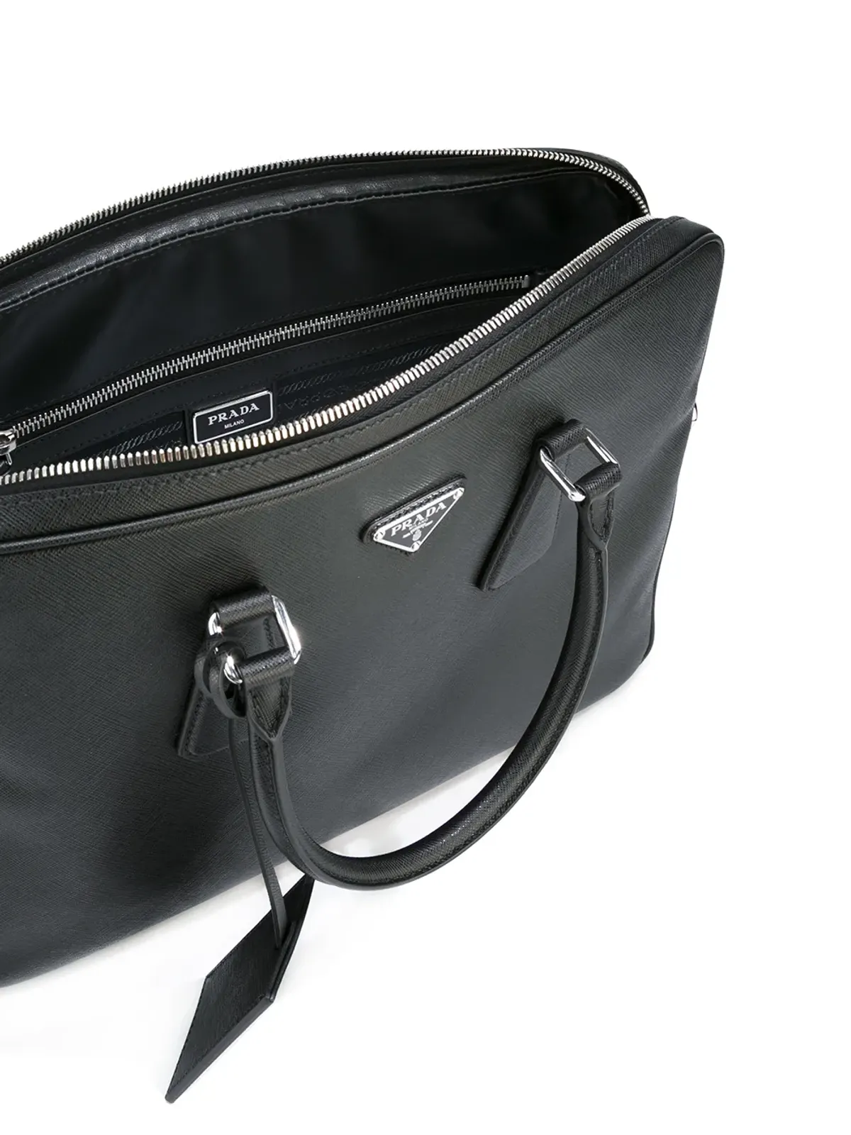 Prada トライアングルロゴ レザー ブリーフケース - 画像5