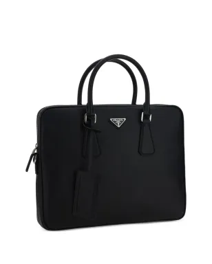 Prada トライアングルロゴ レザー ブリーフケース - サムネイル3