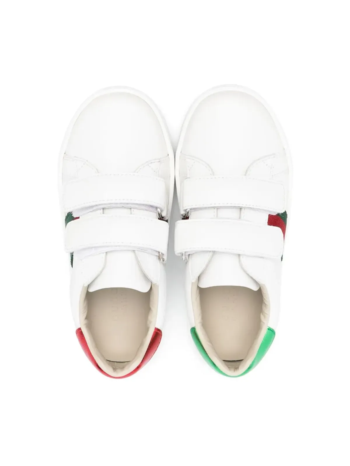 Gucci Kids ウェブディテリング レザー スニーカー - 画像3