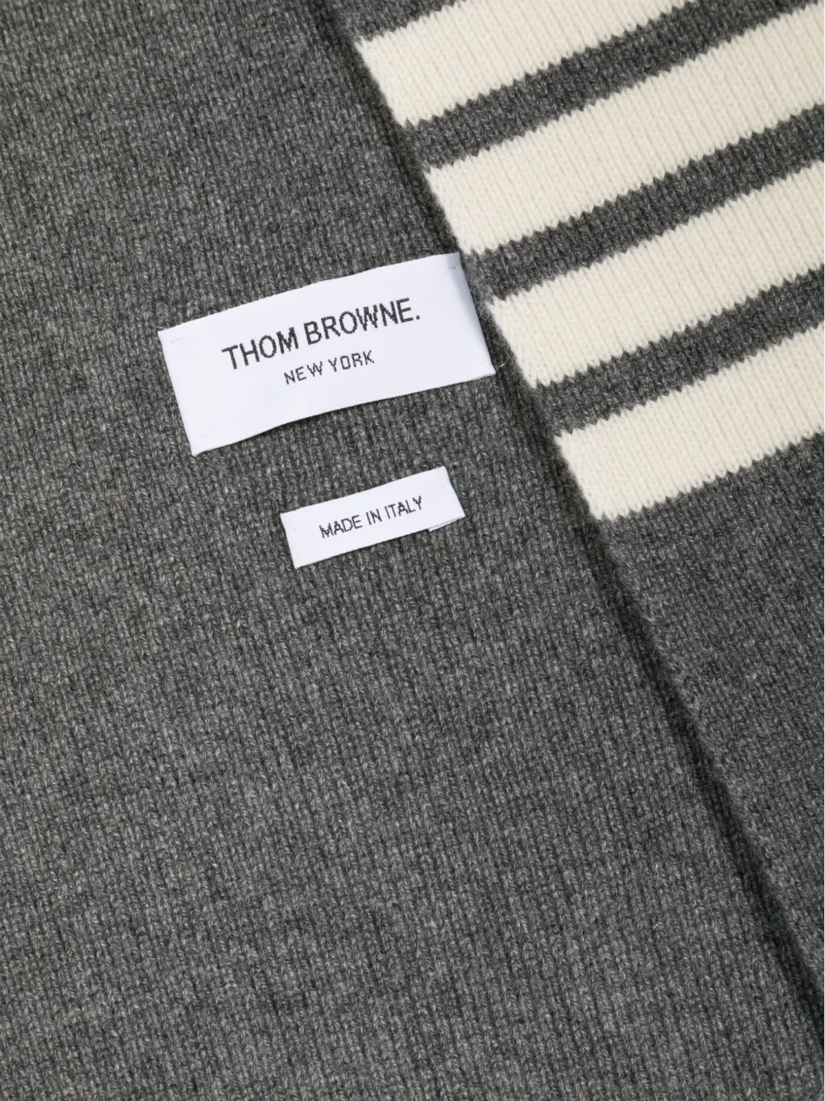 Thom Browne 4-Bar Stripe カシミヤスカーフ - グレー - 画像3