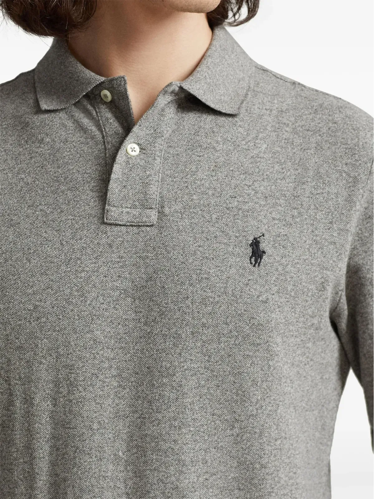 Polo Ralph Lauren ロゴ刺繍長袖ポロシャツ - グレー - 画像5