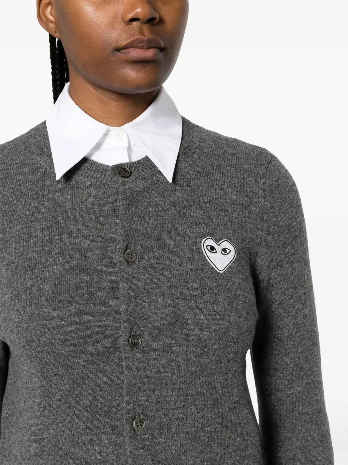 Comme Des Garçons Play ハート刺繍入りカーディガン - 画像5