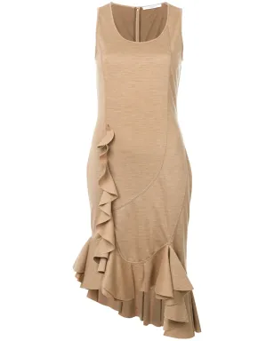 Givenchy knitted frill-hem midi dress - Brown - サムネイル1