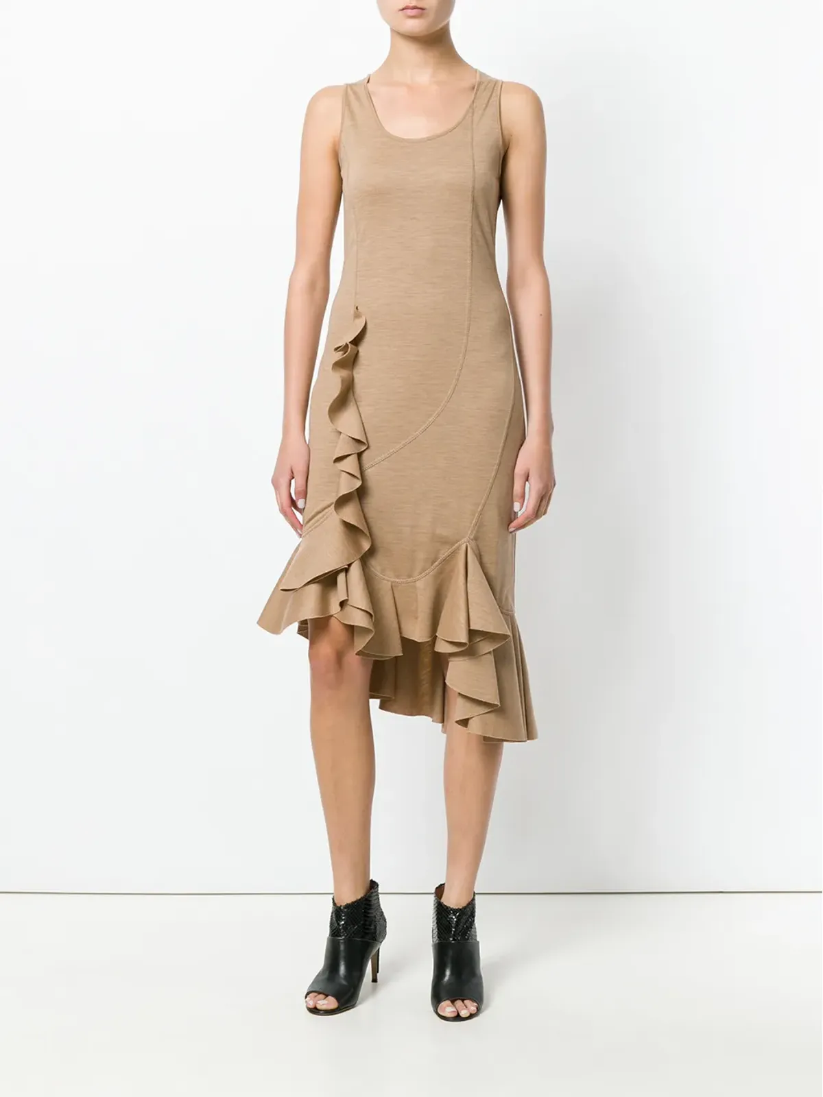Givenchy knitted frill-hem midi dress - Brown - 画像2